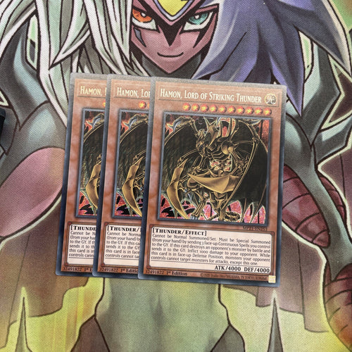 MP21-EN253 x3 Hamon, Lord of Striking Thunder Secret Excellent Conditon Yugioh