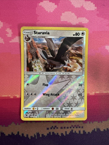 Pokemon Card Staravia Crimson Invasion Reverse Holo 82/111 NM