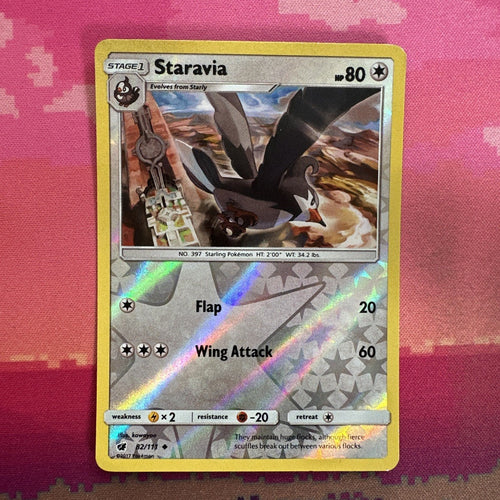 Pokemon Card Staravia Crimson Invasion Reverse Holo 82/111 NM