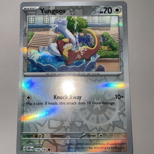 Pokemon Card Yungoos MISPRINT HOLO + REVERSE In ONE Obsidian Flames Near Mint