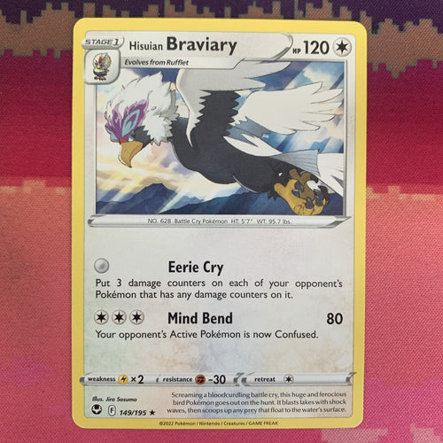 Pokemon Card Hisuian Braviary Silver Tempest Rare 149/195 Near Mint