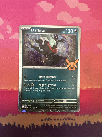 Pokemon Card Darkrai Trick Or Trade Cosmo Holo Rare 136/197 Near Mint