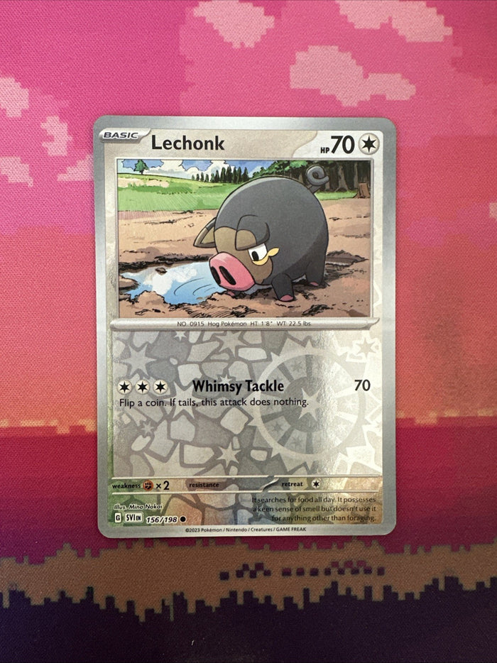 Pokemon Card Lechonk Scarlet & Violet Reverse Holo 156/198 Near Mint