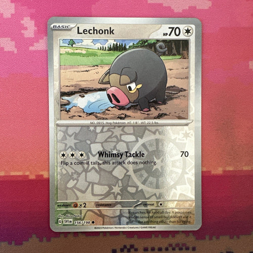Pokemon Card Lechonk Scarlet & Violet Reverse Holo 156/198 Near Mint