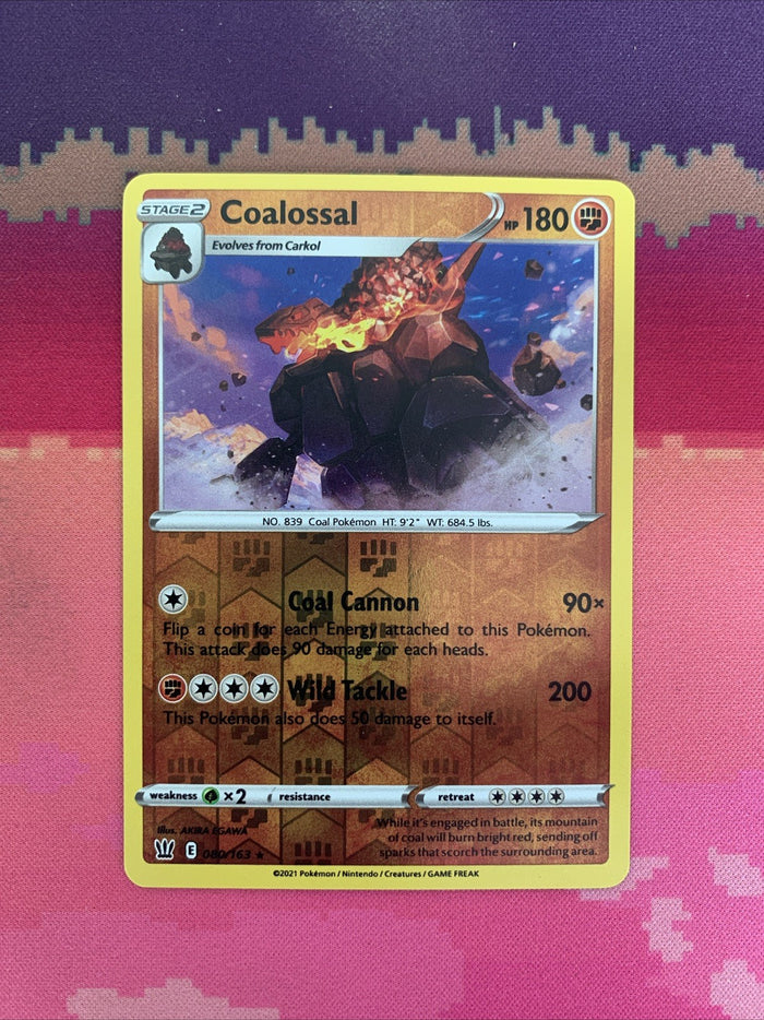 Pokemon Card Coalossal Battle Styles Reverse Holo Rare 080/163 Near Mint