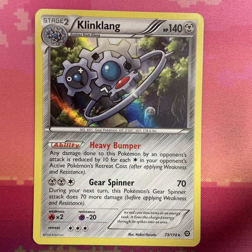 Pokemon Card Klinklang Steam Siege Holo Rare 73/114 NM