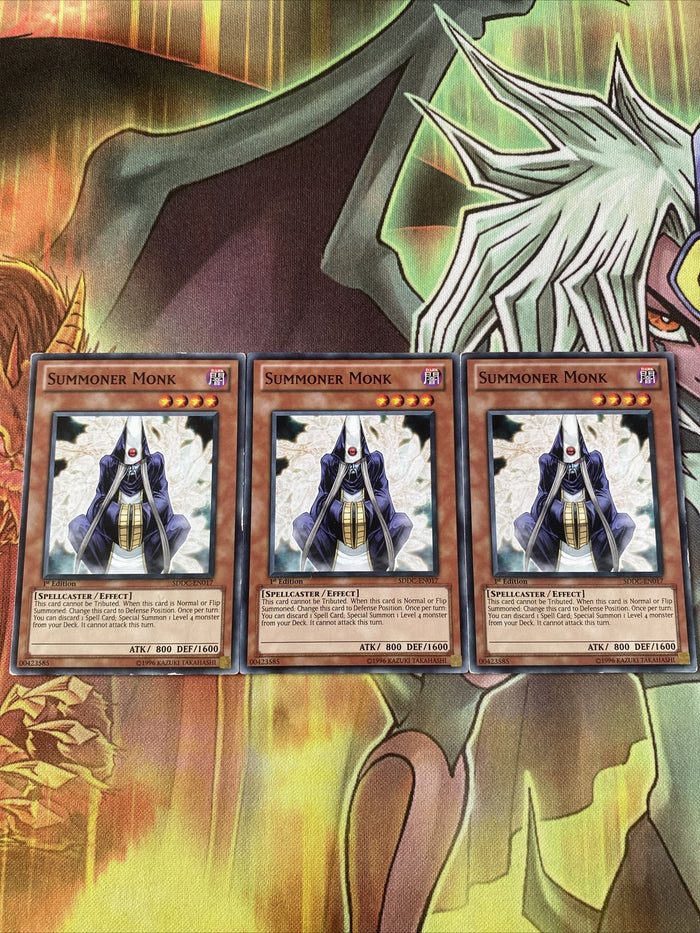 SDDC-EN017 x3 Summoner Monk Varying Edition VG YuGiOh Card