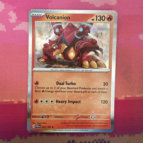 Pokemon Card Volcanion Paradox Rift Holo Rare CRIMPED 022/182 Near Mint