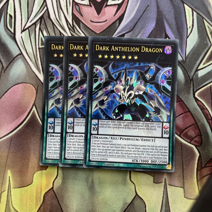 DUOV-EN036 x3 Dark Anthelion Dragon Ultra Rare Excellent Condition Yugioh