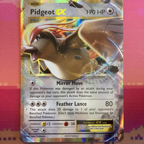 Pokemon Card Pidgeot EX 64/108 Ultra Rare Half Art NM