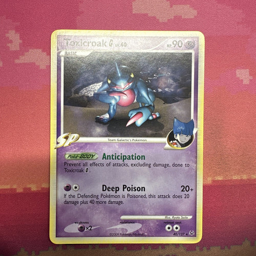 Pokemon Card Toxicroak Platinum Rare 40/127 Near Mint