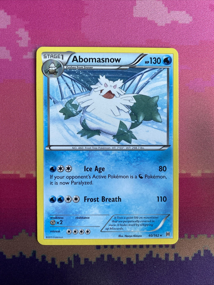 Pokemon Card Abomasnow Breakthrough Rare 40/162 Near Mint