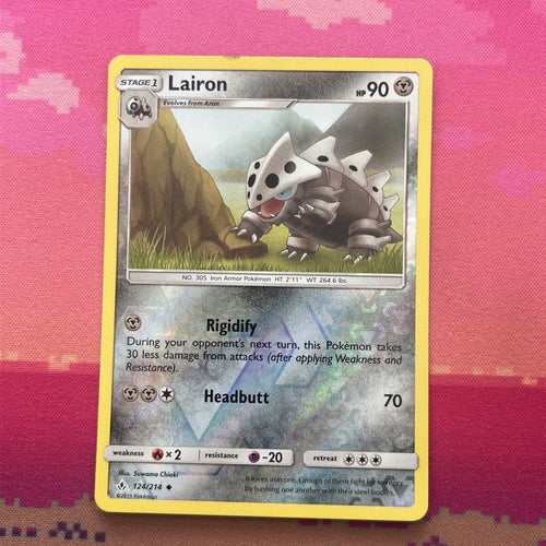 Pokemon Card Lairon Unbroken Bonds Reverse Holo 124/214 Near Mint