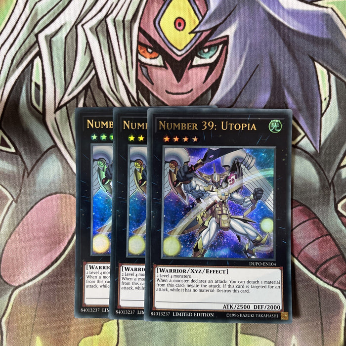 DUPO-EN104 x3 Number 39: Utopia Ultra Rare Excellent Condition Yugioh