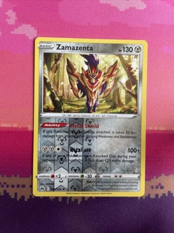 Pokemon Card Zamazenta Crown Zenith Reverse Holo Rare 097/159 Near Mint