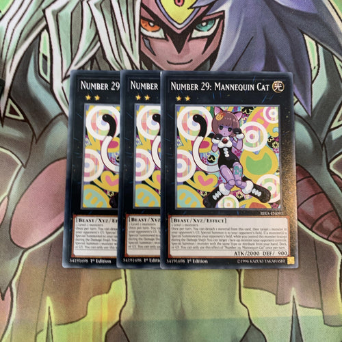 RIRA-EN093 x3 Number 29:  Mannequin Cat Common Excellent Condition Yugioh
