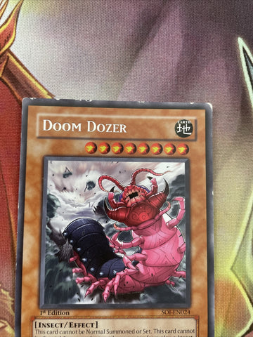 SOI-EN024 Yugioh! Doom Dozer Shadow of Infinity 1st Edition Rare played (back)