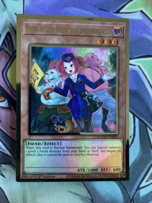 MAGO-EN007 Tour Guide From The Underworld Premium Gold 1st Edition NM Yugioh Car