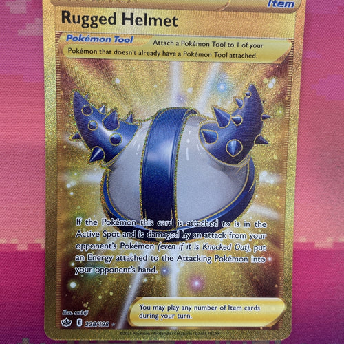 Pokemon Card Rugged Helmet 228/198 Ultra Rare Chilling Reign NM