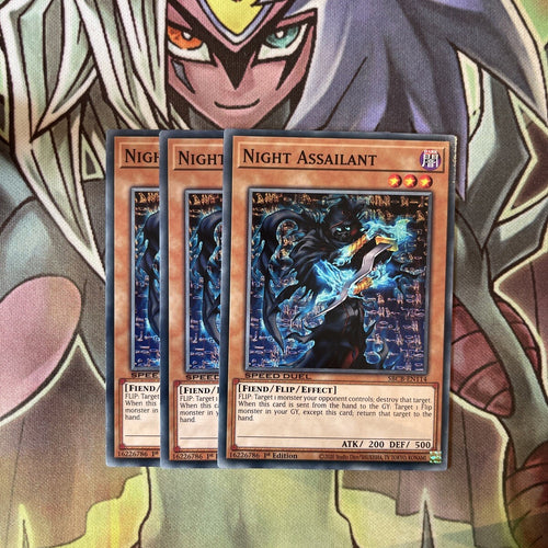 SBCB-EN114 x3 Night Assailant Common Excellent Condition Yugioh