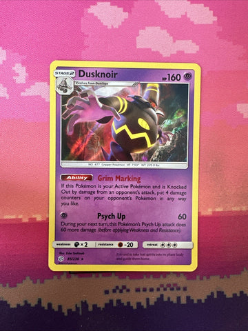 Pokemon Card Dusknoir Cosmic Eclipse Holo Rare 85/236 Near Mint
