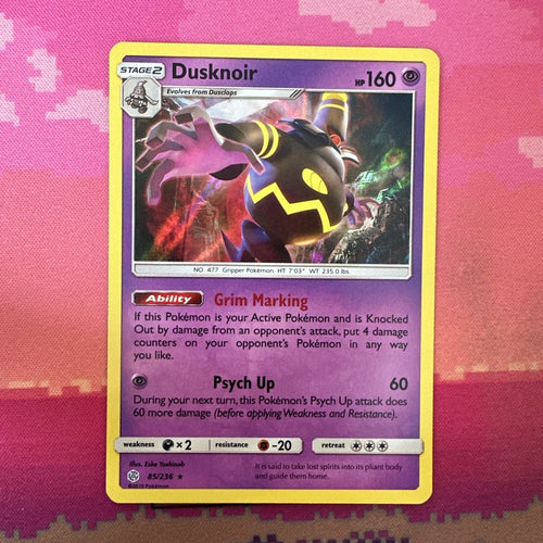 Pokemon Card Dusknoir Cosmic Eclipse Holo Rare 85/236 Near Mint