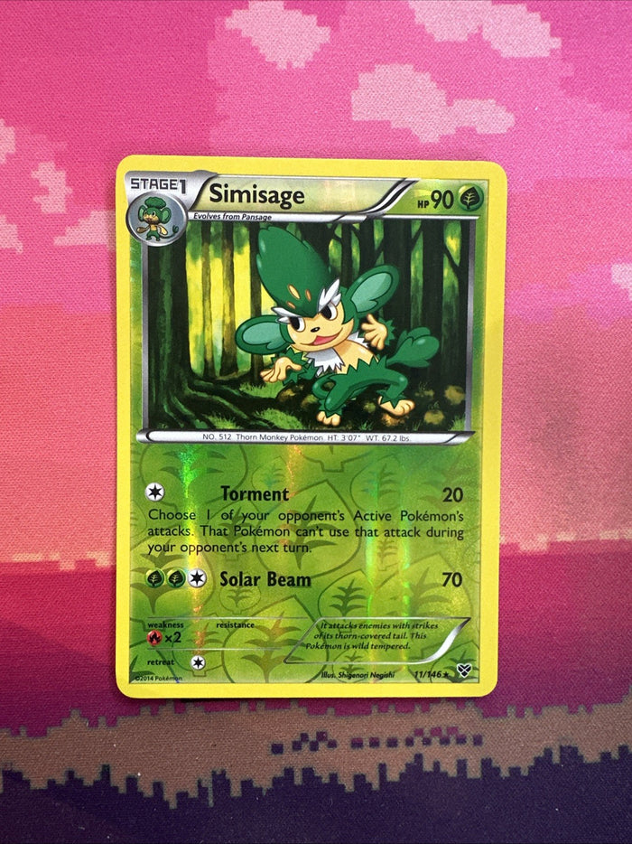 Pokemon Card Simisage XY Base Set Reverse Holo Rare 11/146 Near Mint