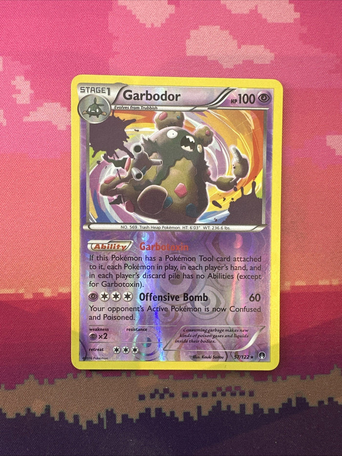 Pokemon Card Garbodor Breakpoint Reverse Holo Rare 57/122 Near Mint