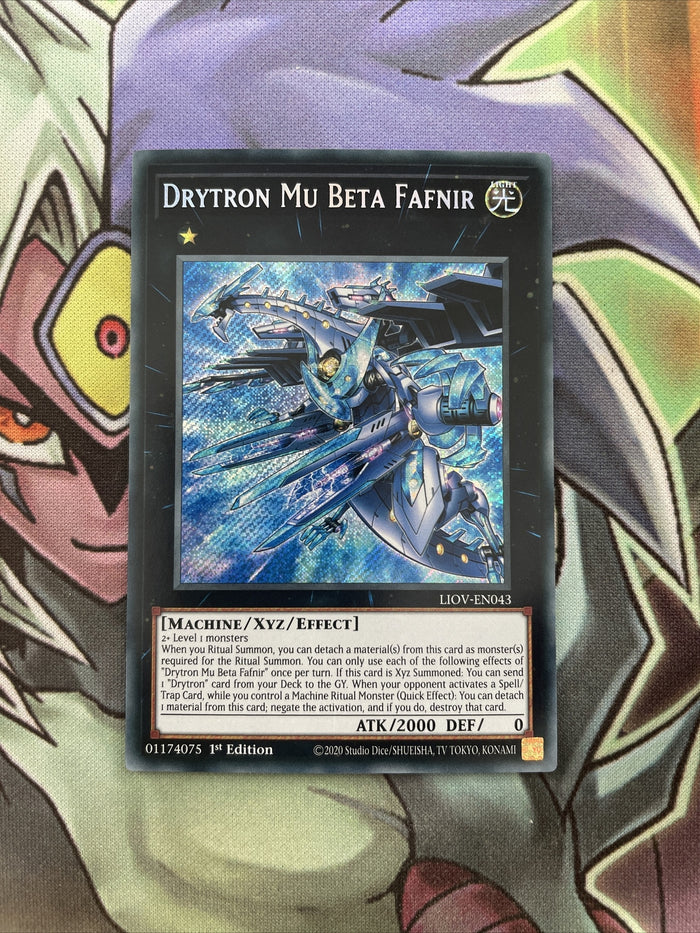 LIOV-EN043 Drytron Mu Beta Fafnir Secret Rare 1st Edition NM Yugioh Card