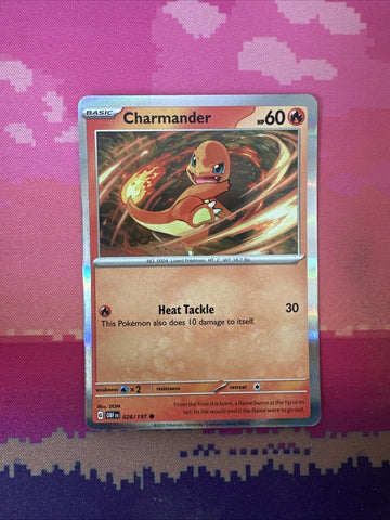 Pokemon Card Charmander Obsidian Flames Holo 026/197 Near Mint