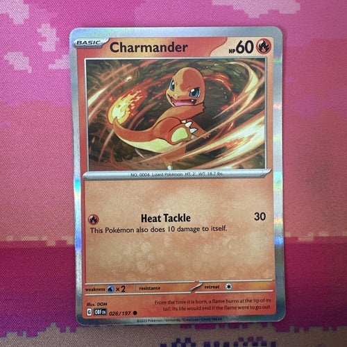 Pokemon Card Charmander Obsidian Flames Holo 026/197 Near Mint