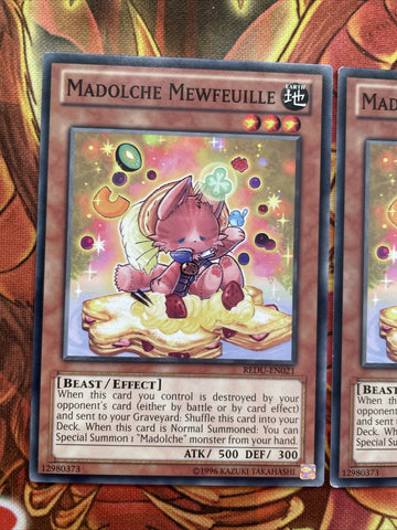 REDU-EN021 x3 MADOLCHE MEWFEUILLE - NON HOLO - UNLIMITED - Yugioh CARD (back)