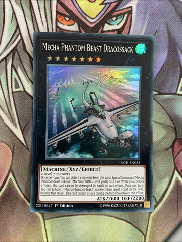 INCH-EN051 Mecha Phantom Beast Dracossack Super Rare 1st Edition NM Yugioh Card