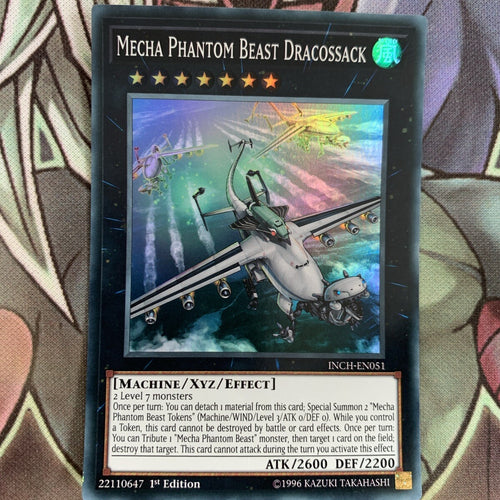 INCH-EN051 Mecha Phantom Beast Dracossack Super Rare 1st Edition NM Yugioh Card
