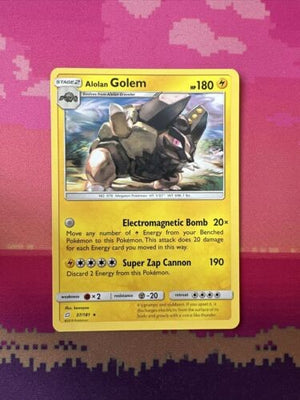 Pokemon Card Alolan Golem Team Up Rare 37/181 Near Mint