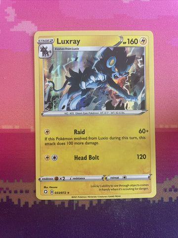 Pokemon Card Luxray Champions Path Holo Rare 033/072 Near Mint