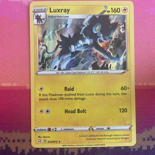 Pokemon Card Luxray Champions Path Holo Rare 033/072 Near Mint