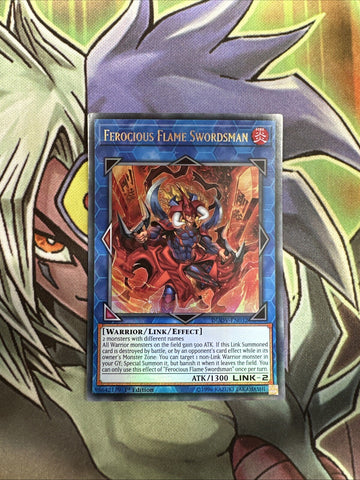 DUOV-EN032 Ferocious Flame Swordsman Ultra Rare 1st Edition NM Yugioh Card