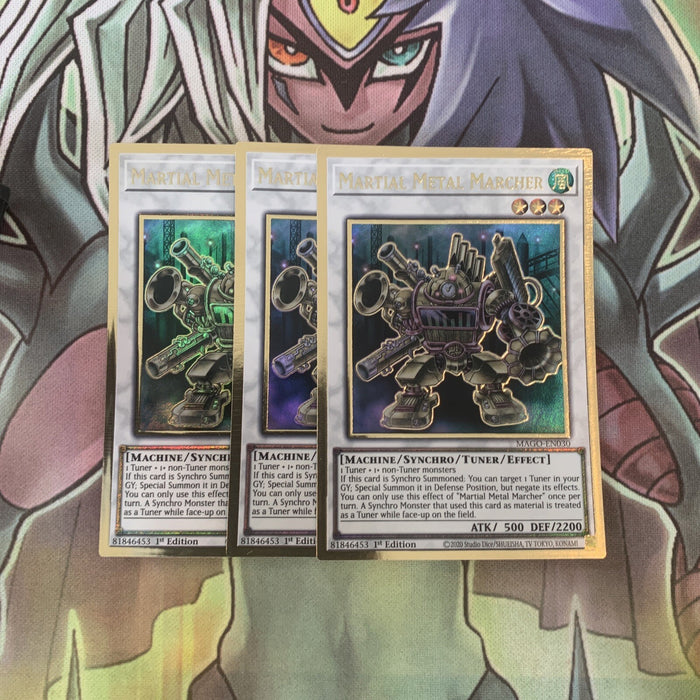 MAGO-EN030 x3 Martial Metal Marcher Gold Rare Excellent Condition Yugioh