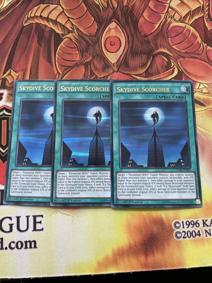 DUSA-EN029 x3 SKYDIVE SCORCHER YUGIOH CARDS