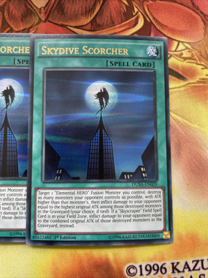 DUSA-EN029 x3 SKYDIVE SCORCHER YUGIOH CARDS (back)