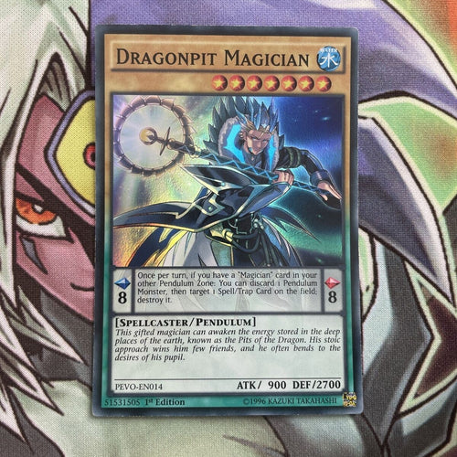 PEVO-EN014 Dragonpit Magician Super Rare 1st Edition NM Yugioh Card