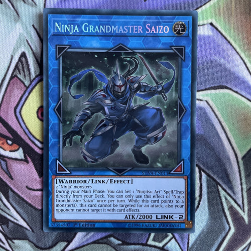 SHVA-EN011 Ninja Grandmaster Saizo Secret Rare 1st Edition NM Yugioh Card