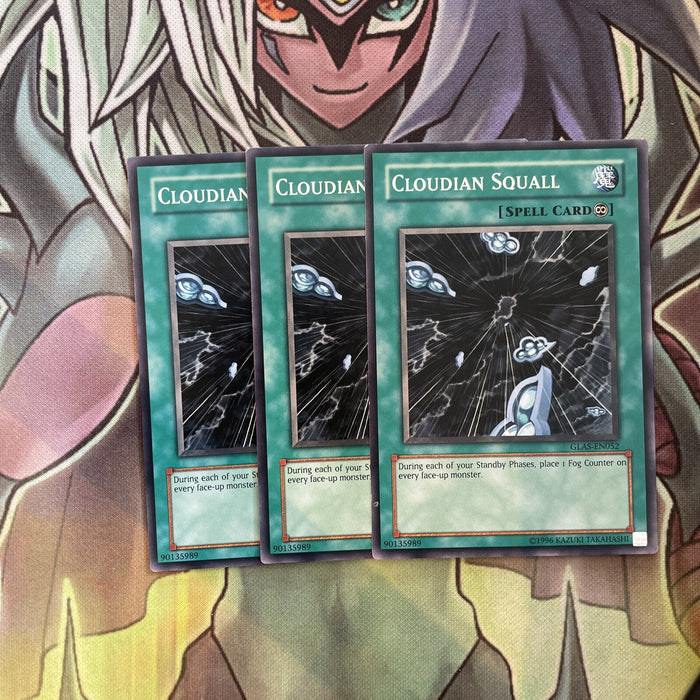 GLAS-EN052 x3 Cloudian Squall Common Excellent Condition Yugioh