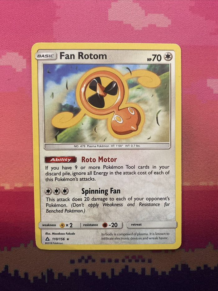 Pokemon Card Fan Rotom Ultra Prism Rare 110/156 NM