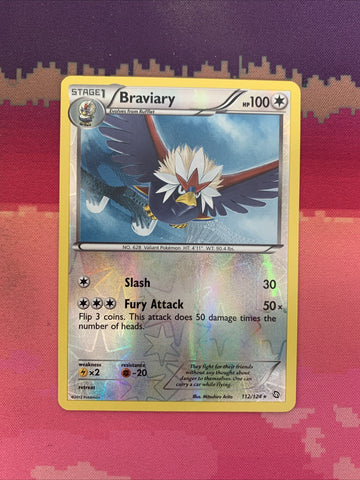 Pokemon Card Braviary Dragons Exalted Reverse Holo Rare 112/124 Near Mint