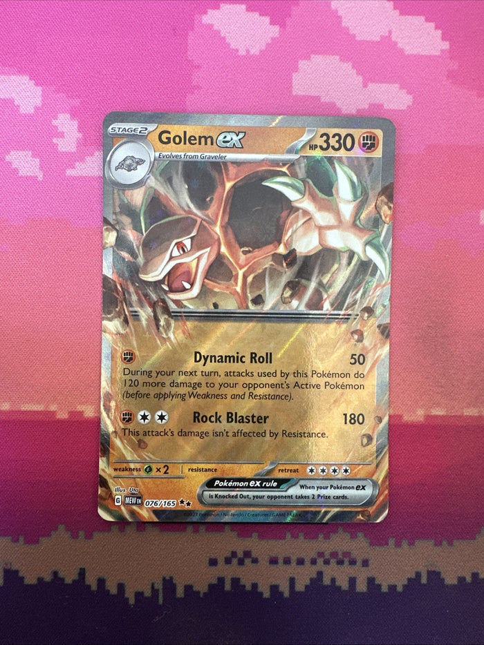 Pokemon Card Golem ex 076/165 Double Rare Scarlet & Violet 151 Near Mint