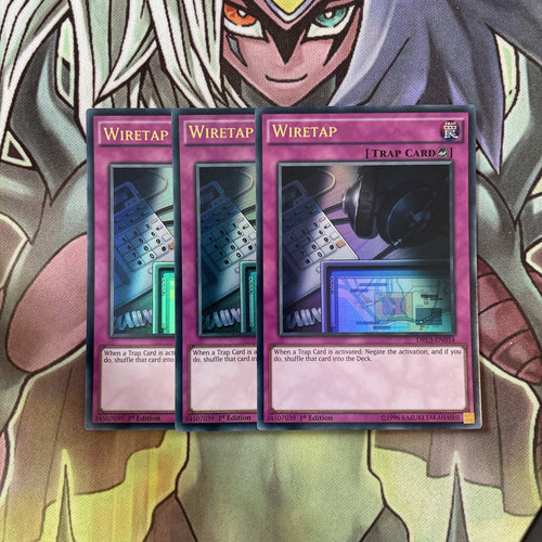 DRL3-EN054 x3 Wiretap Ultra Rare Excellent Condition Yugioh