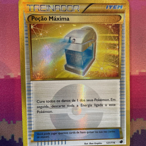 Pokemon Card Max Potion 121/116 Secret Rare Plasma Freeze Portugese Near Mint