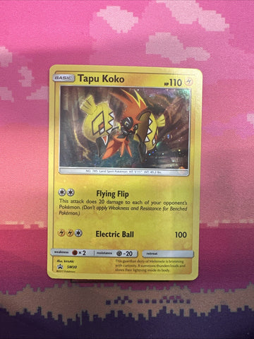 Pokemon Card Tapu Koko SM30 Black Star Promo Near Mint